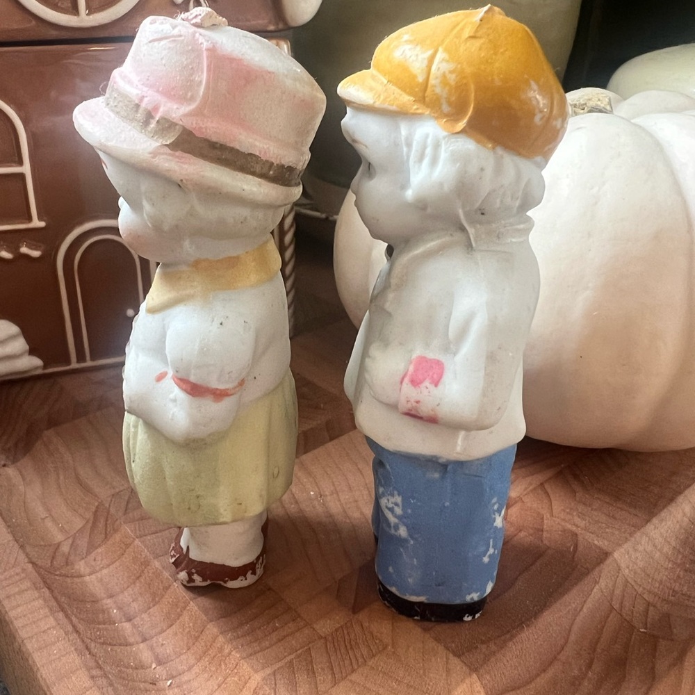 Vintage Japanese Bisque Dolls - Yellow and Blue - Picture 2 of 7